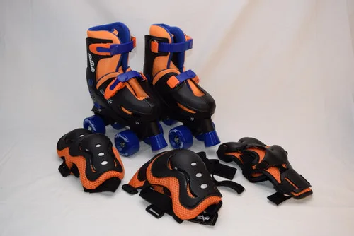 Slightly Used Lenexa Go-Gro Adjustable Skates Combo | Orange, J12-2